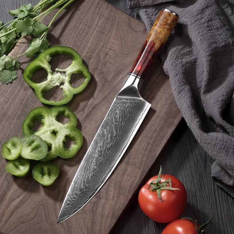 Red Resin Chef Knife