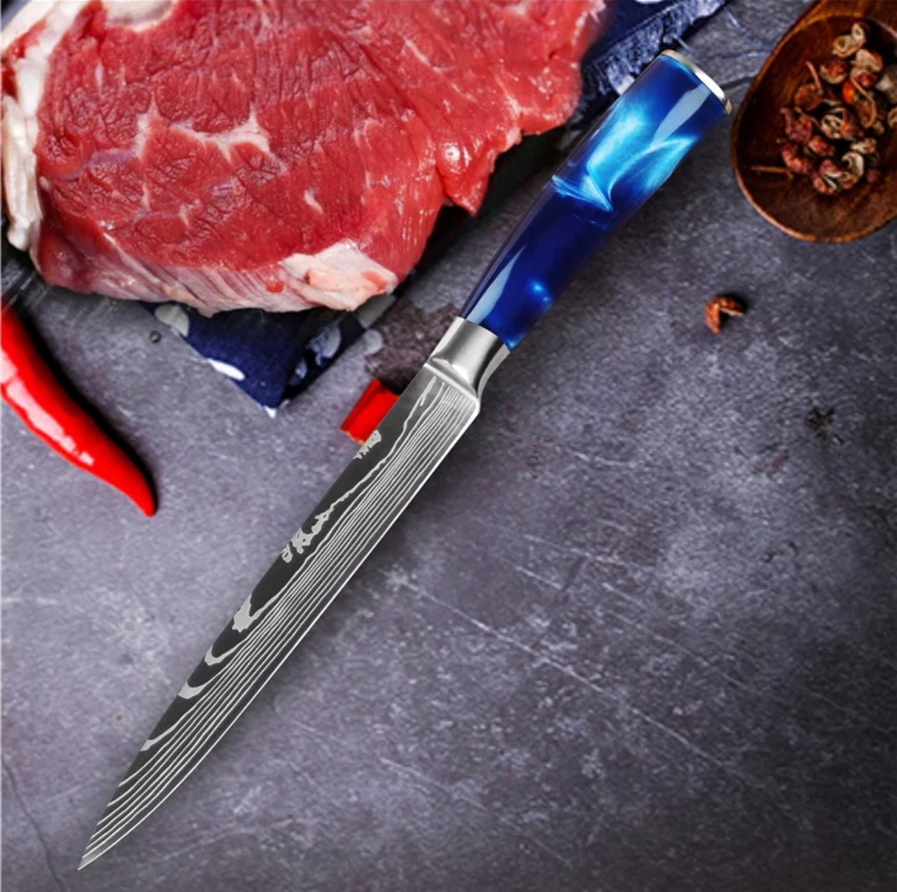Blue Marble Carving Knife
